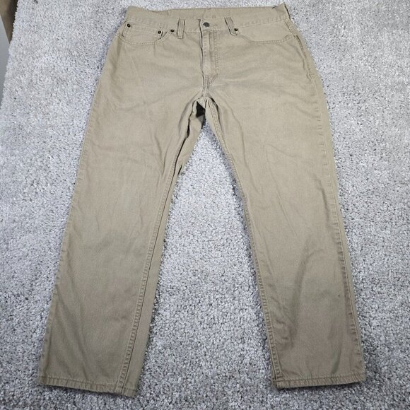 Levis 559 Jeans Mens 36x30 (Fits 34x28) Brown Relaxed Straight Work Pants Casual - Picture 1 of 12